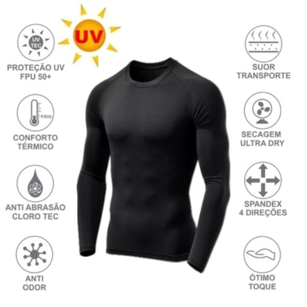 Camiseta Proteção Solar Térmica Ciclismo Compressão Segunda Pele Tecido Gelado UV 50+ Várias Cores Atacado Unissex Masculino Fem - Image 6