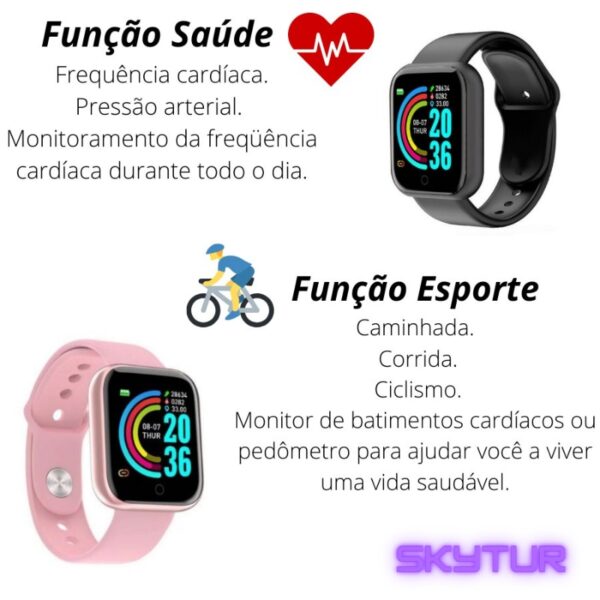 Relógio Inteligente Smartwatch Band Casual e Minimalista Modelo Y68 D20 - Image 3