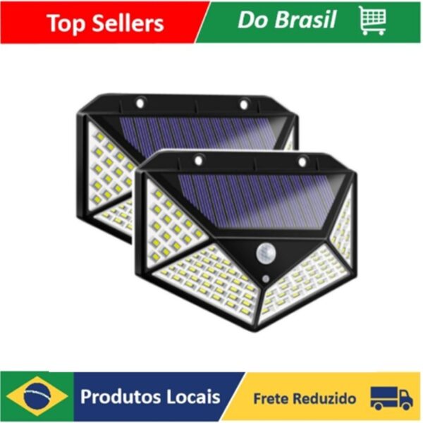 Luminária Solar Led Com Sensor Jardim Externa Prova D'água