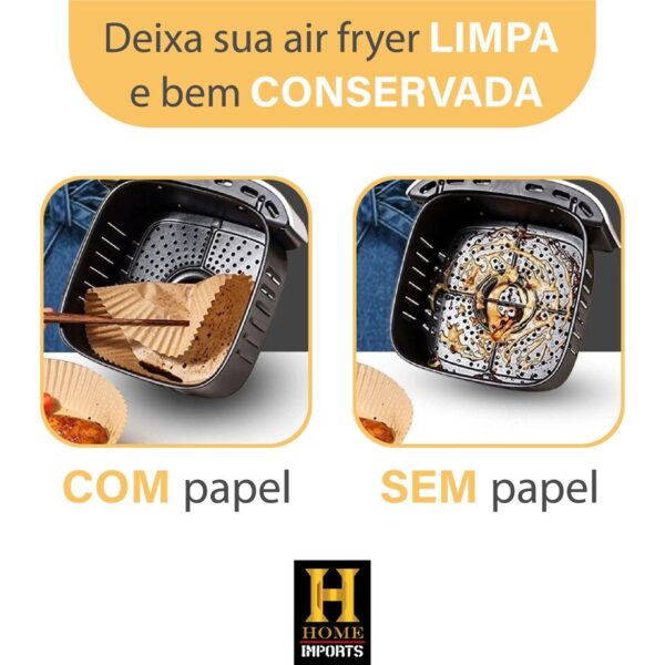 Forma de papel descartável Para Frituras Airfryer Forno Elétrico Com 100 Unidades - Image 5