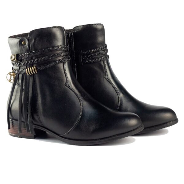 Bota Feminina Cano Curto Coturno Couro Legítimo Preto Sandro Moscoloni Inverno 2023 - Image 2