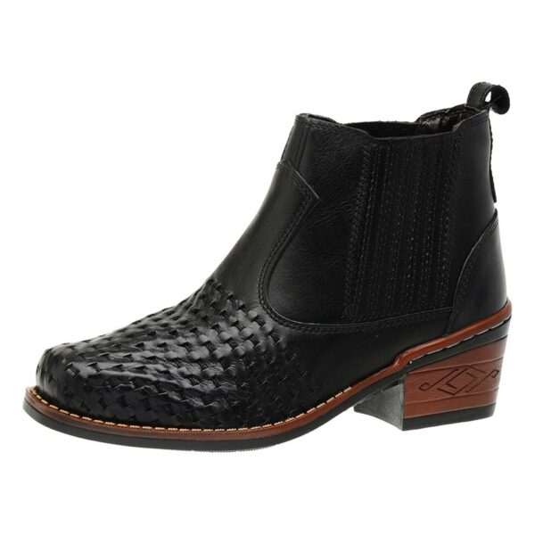 Bota de couro com sola costurada para homens confortável - Image 4