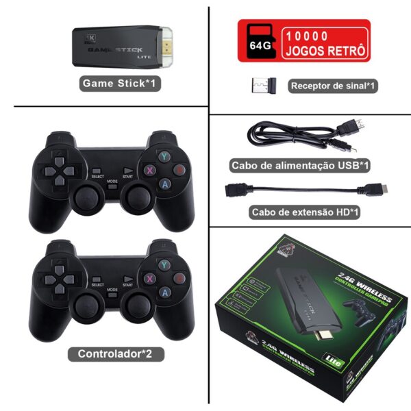 Vídeo 2 Controle for PS1 GBA 4K Wireless 64GB 10000 Games 2.4G - Image 6