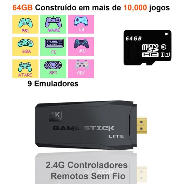 Vídeo 2 Controle for PS1 GBA 4K Wireless 64GB 10000 Games 2.4G - Image 3