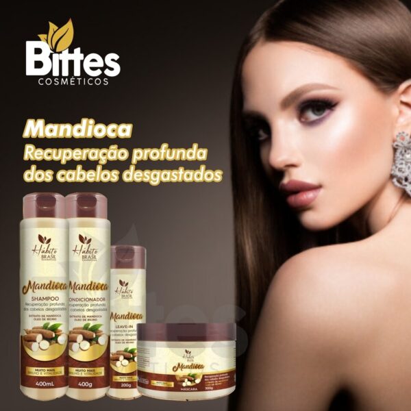 Kit Mandioca  Cosméticos Recupera Cabelos Danificados e Sem Vida - Image 2