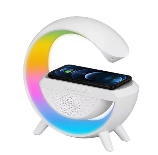 Caixa de som G Speaker Smart Station Luminária Rgb Led Carregador Indução