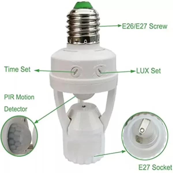 Sensor De Presença Com Fotocélula Para Lâmpada E27 Bivolt - Image 2