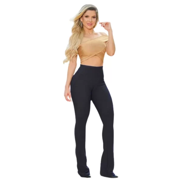 Calça Flare Legging Bailarina Cintura Alta Boca De Sino R5 - Image 6