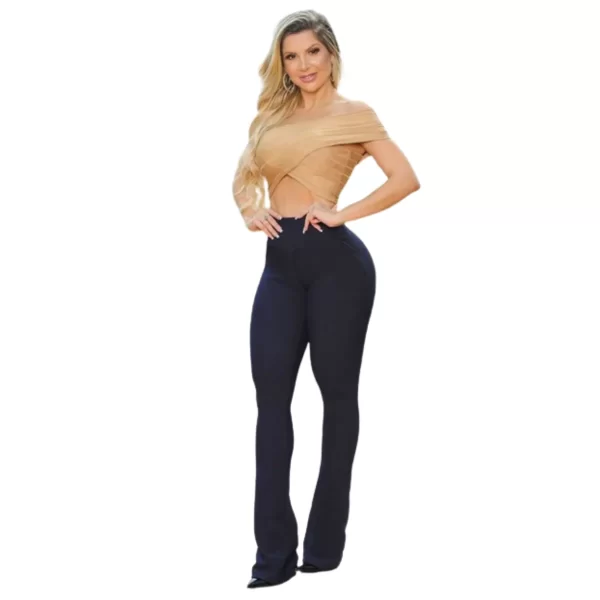 Calça Flare Legging Bailarina Cintura Alta Boca De Sino R5 - Image 2