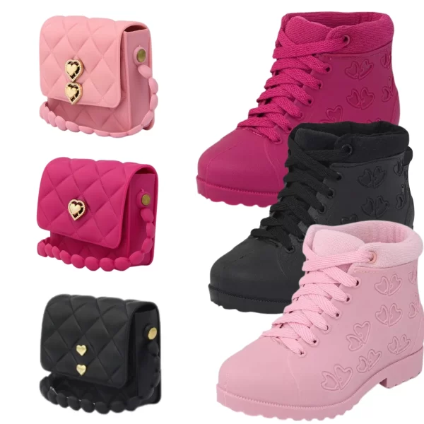 Kit Bota Infantil Acolchoada + Bolsinha - Conforto e Estilo Para Meninas - Image 2