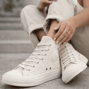 Tênis Feminino Off White Estilo All Star em Renda Premium – Conforto e Elegância sh30